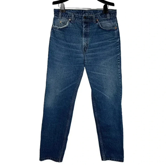 Vintage 90s Levis 505 Jeans Mens 35x34 Blue Straight Orange Tab USA 1990 *Flaw